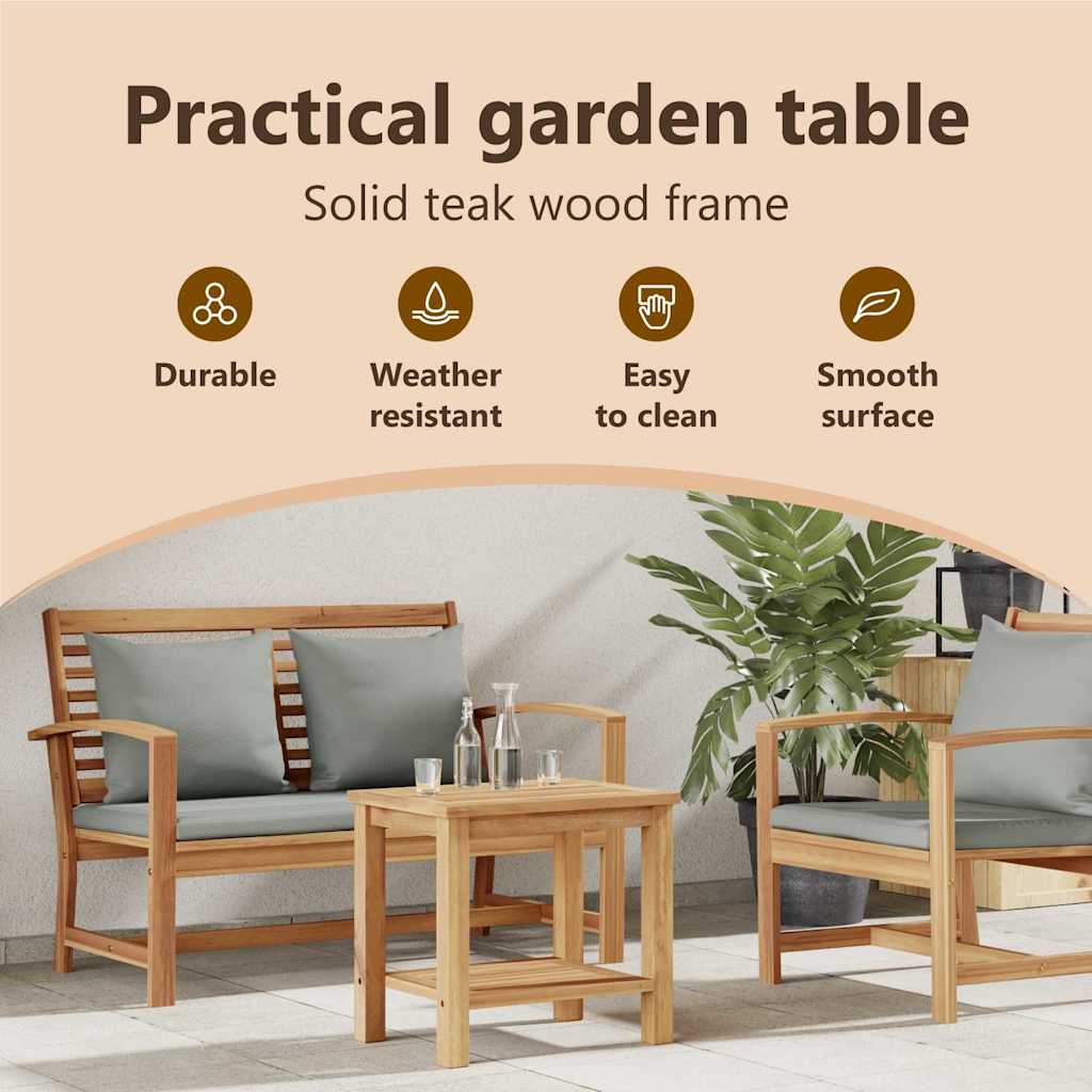 Sofabord med opbevaring Brun 50 x 35 x 45 cm Massiv Teaktræ