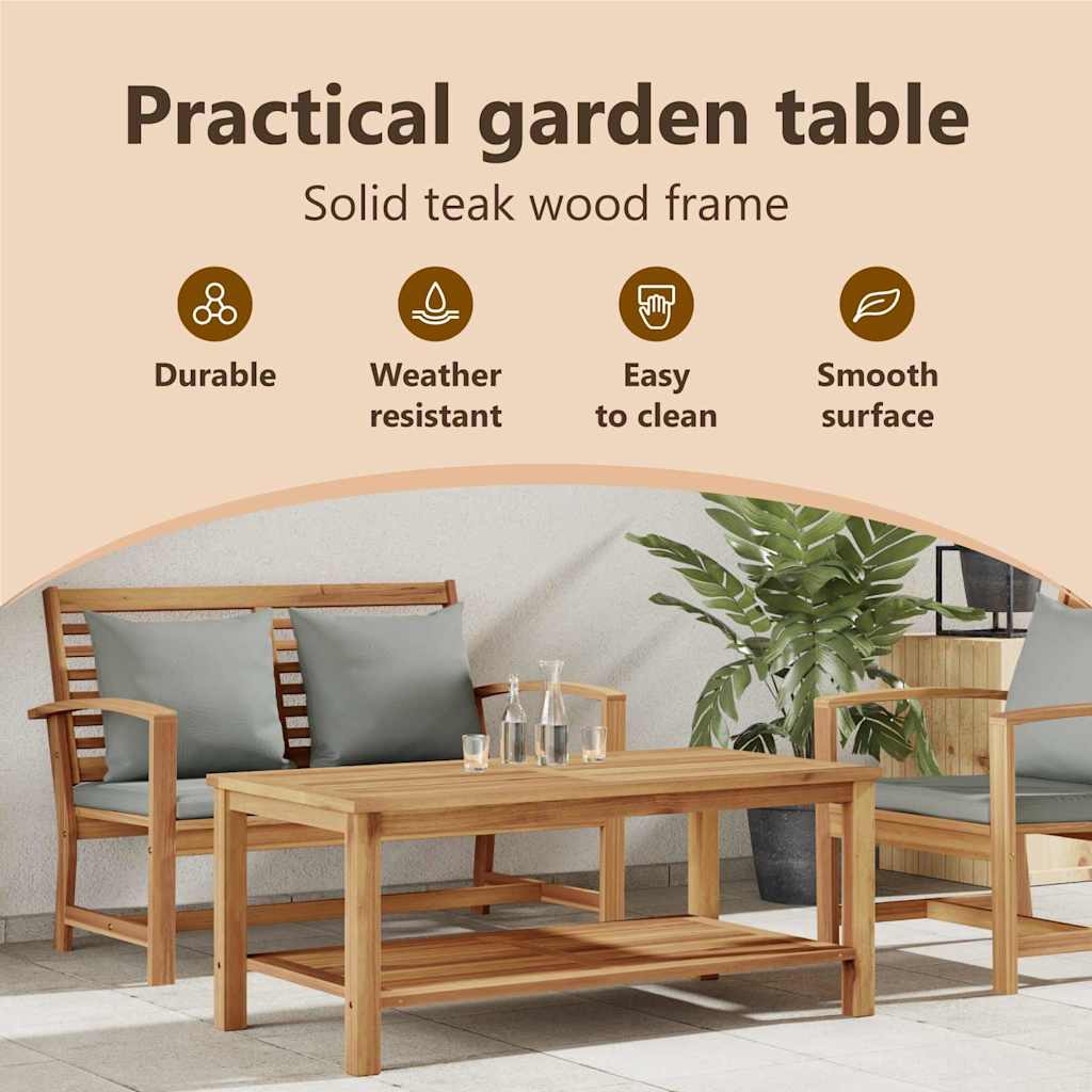 Sofabord med opbevaring Brun 110 x 55 x 45 cm Massiv Teaktræ