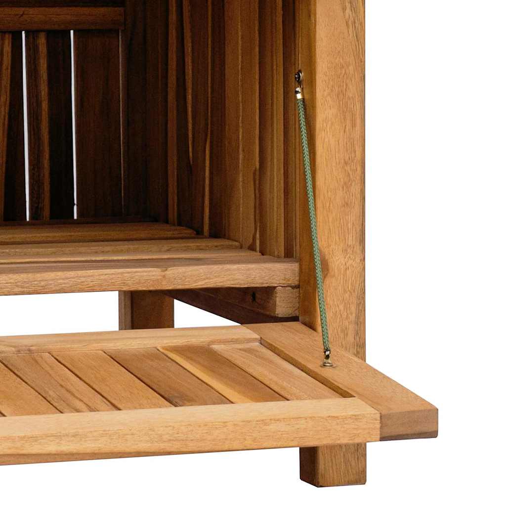 Havebænk med opbevaring med dør 114 x 60 x 90 cm Massiv Teaktræ