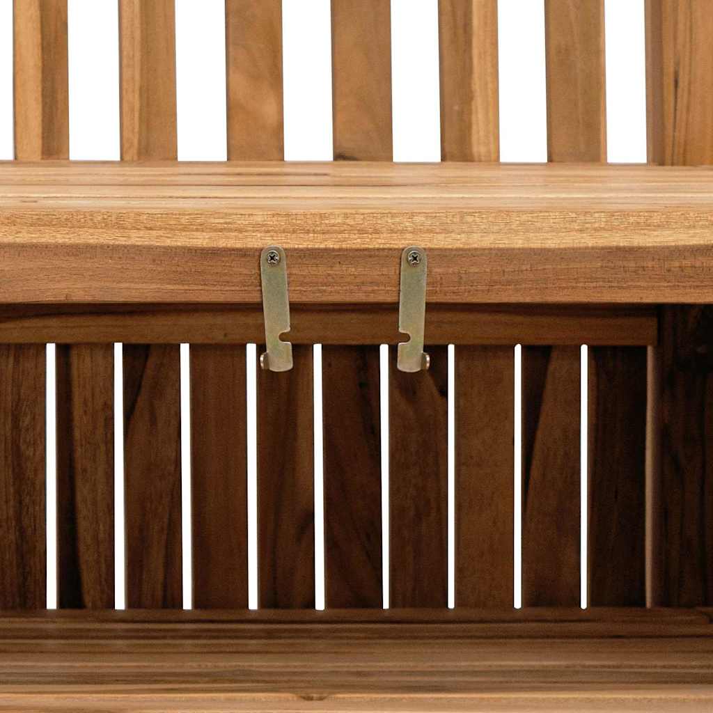 Havebænk med opbevaring med dør 114 x 60 x 90 cm Massiv Teaktræ