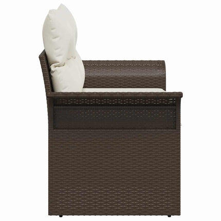 Havemøbelsofa med pude Brun 141 x 62 x 69cm polyrattan