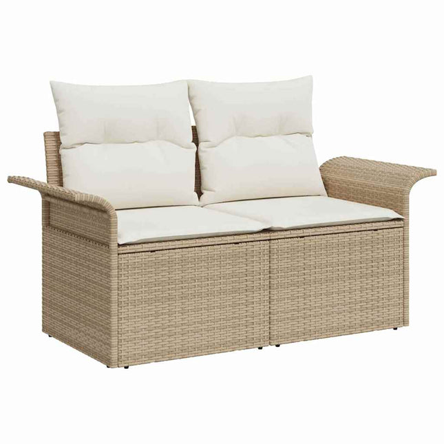 Havemøbelsofa med pude Beige 141 x 62 x 69cm polyrattan