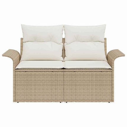 Havemøbelsofa med pude Beige 141 x 62 x 69cm polyrattan