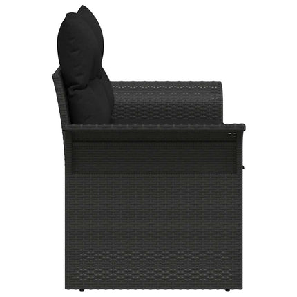 Havemøbelsofa med pude Sort 141 x 62 x 69cm polyrattan