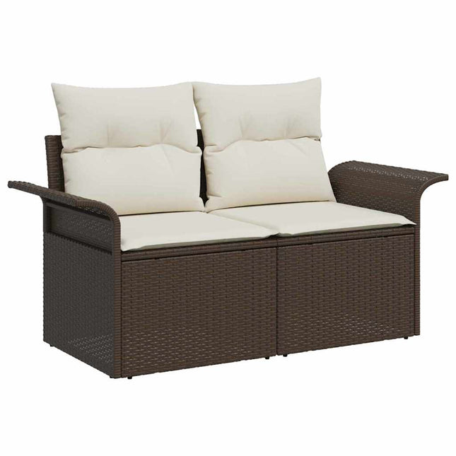 Havemøbelsofa med pude Brun 141 x 62 x 69cm polyrattan