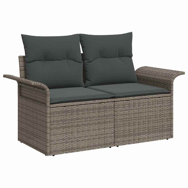 Havemøbelsofa med pude Grå 141 x 62 x 69cm polyrattan