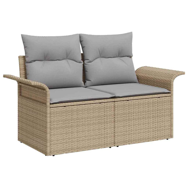 Havemøbelsofa med pude Beige 141 x 62 x 69cm polyrattan