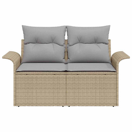 Havemøbelsofa med pude Beige 141 x 62 x 69cm polyrattan