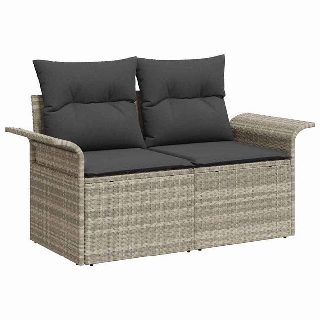 Havemøbelsofa med pude Lysegrå 141 x 62 x 69cm polyrattan