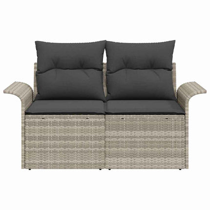 Havemøbelsofa med pude Lysegrå 141 x 62 x 69cm polyrattan