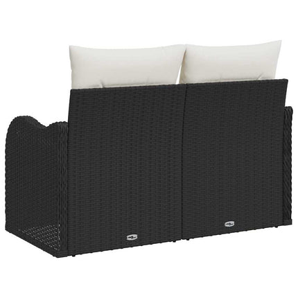 Havemøbelsofa med pude Sort 121 x 62 x 69cm polyrattan