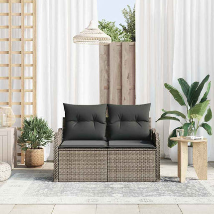 Havemøbelsofa med pude Grå 121 x 62 x 69cm polyrattan