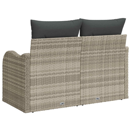 Havemøbelsofa med pude Lysegrå 121 x 62 x 69cm polyrattan