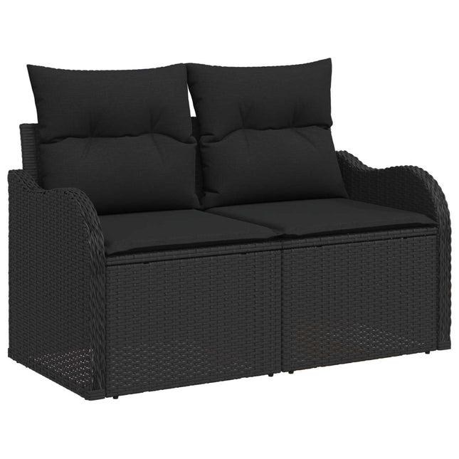 Havemøbelsofa med pude Sort 121 x 62 x 69cm polyrattan