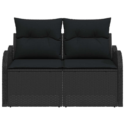Havemøbelsofa med pude Sort 121 x 62 x 69cm polyrattan