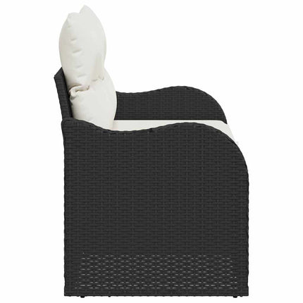 Havemøbelsofa med pude Sort 121 x 62 x 69cm polyrattan
