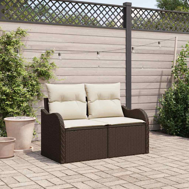 Havemøbelsofa med pude Brun 121 x 62 x 69cm polyrattan