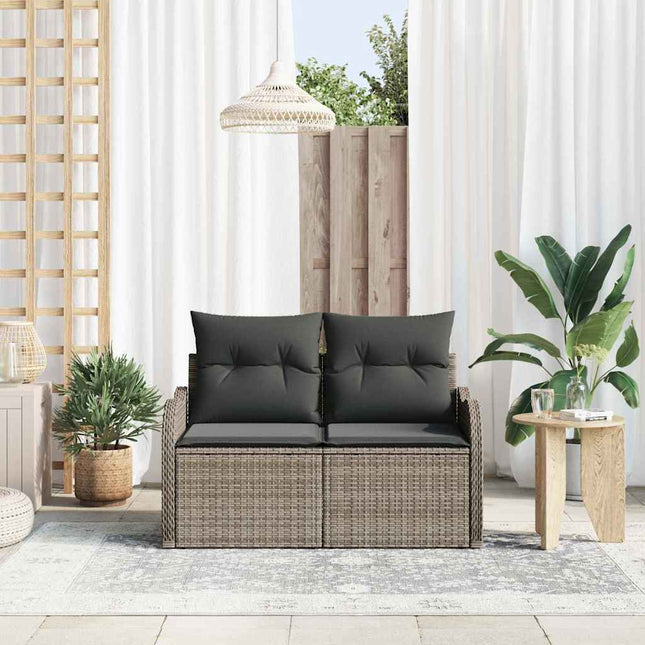 Havemøbelsofa med pude Grå 121 x 62 x 69cm polyrattan