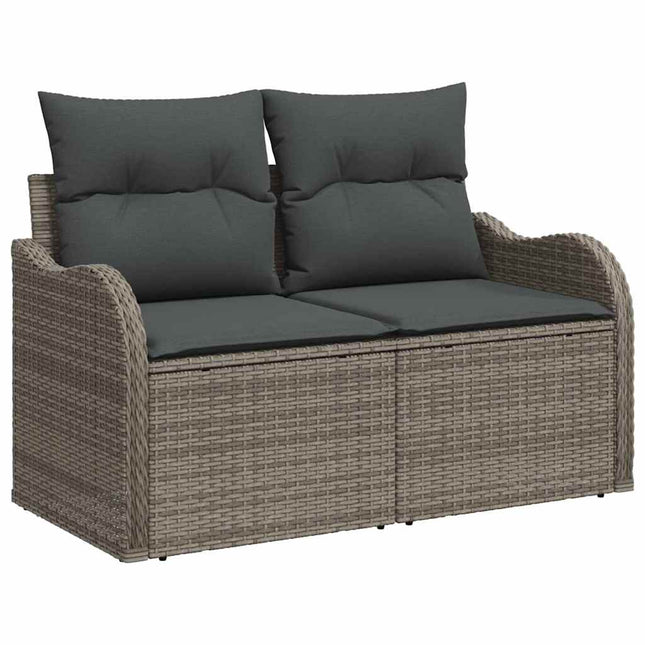 Havemøbelsofa med pude Grå 121 x 62 x 69cm polyrattan