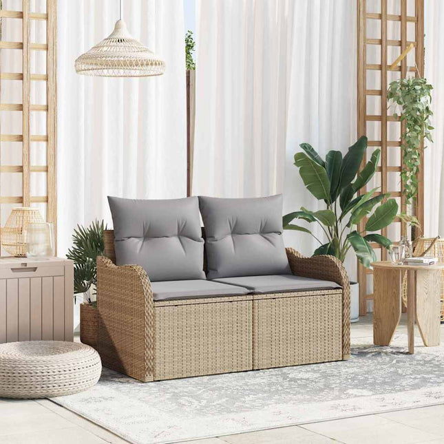 Havemøbelsofa med pude Beige 121 x 62 x 69cm polyrattan