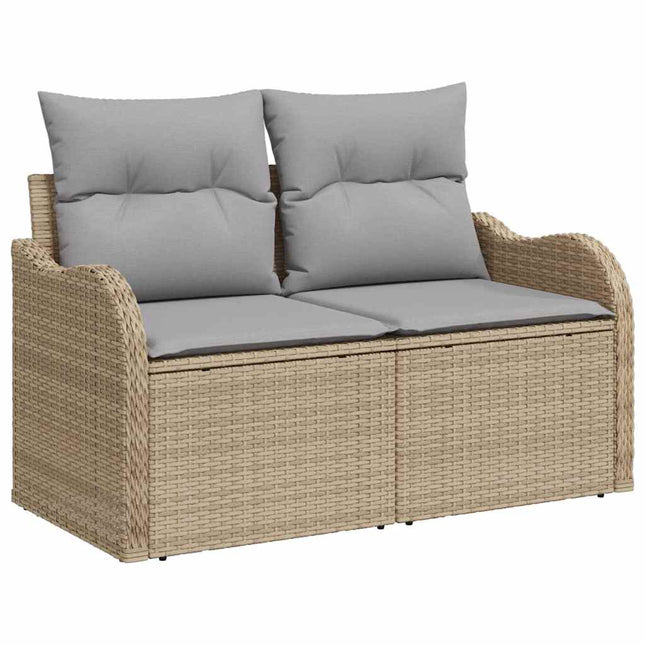Havemøbelsofa med pude Beige 121 x 62 x 69cm polyrattan