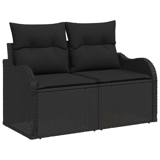 Havemøbelsofa med pude Sort 121 x 62 x 69cm polyrattan