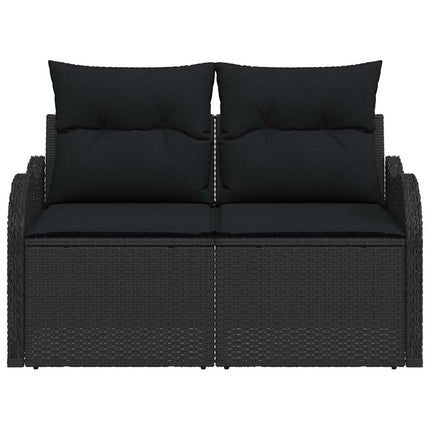Havemøbelsofa med pude Sort 121 x 62 x 69cm polyrattan