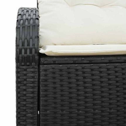 Havemøbelsofa med pude Sort 124 x 62 x 69cm polyrattan