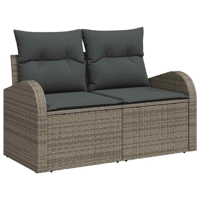 Havemøbelsofa med pude Grå 124 x 62 x 69cm polyrattan