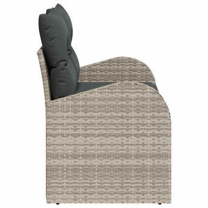 Havemøbelsofa med pude Lysegrå 124 x 62 x 69cm polyrattan