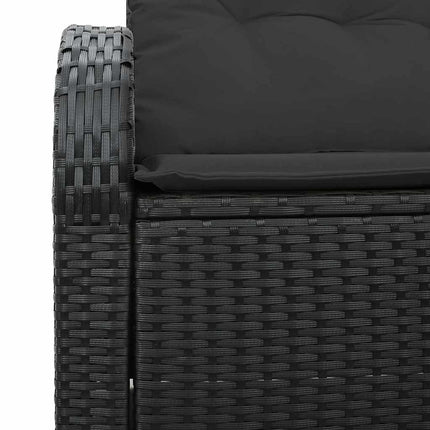 Havemøbelsofa med pude Sort 124 x 62 x 69cm polyrattan