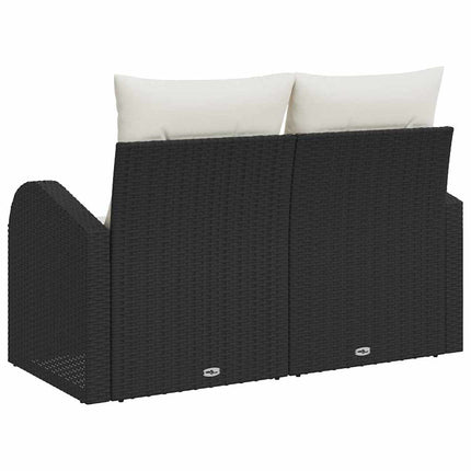 Havemøbelsofa med pude Sort 124 x 62 x 69cm polyrattan