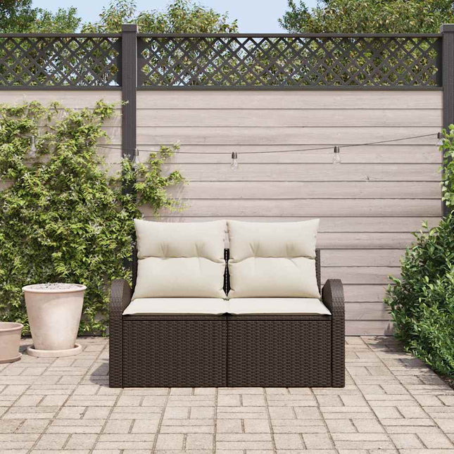 Havemøbelsofa med pude Brun 124 x 62 x 69cm polyrattan