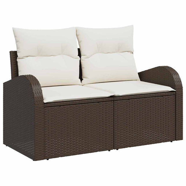Havemøbelsofa med pude Brun 124 x 62 x 69cm polyrattan