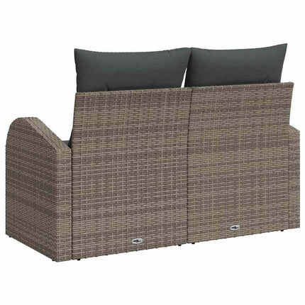 Havemøbelsofa med pude Grå 124 x 62 x 69cm polyrattan