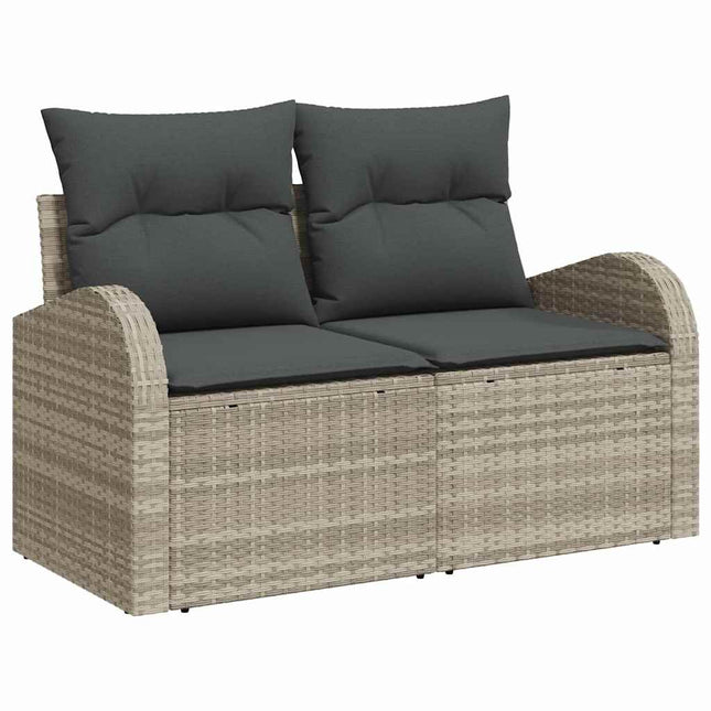 Havemøbelsofa med pude Lysegrå 124 x 62 x 69cm polyrattan