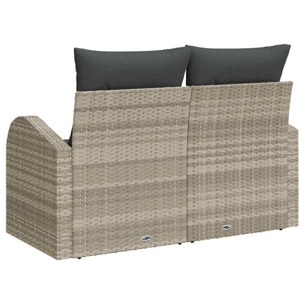 Havemøbelsofa med pude Lysegrå 124 x 62 x 69cm polyrattan