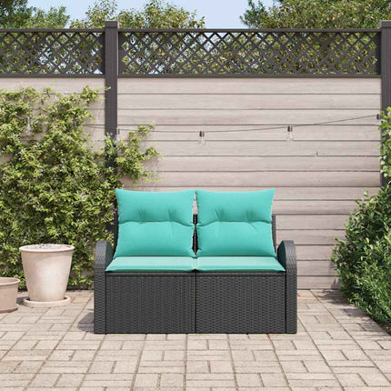 Havemøbelsofa Sort 124 x 62 x 85cm polyrattan