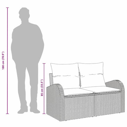 Havemøbelsofa Sort 124 x 62 x 85cm polyrattan