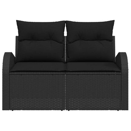 Havemøbelsofa med pude Sort 124 x 62 x 69cm polyrattan