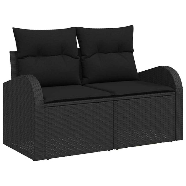 Havemøbelsofa med pude Sort 124 x 62 x 69cm polyrattan