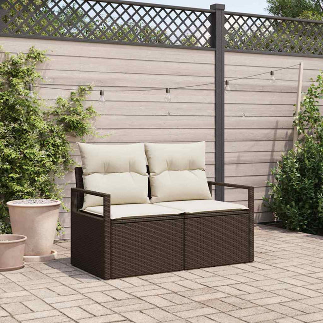 Havemøbelsofa med pude 120 x 62 x 69 cm polyrattan