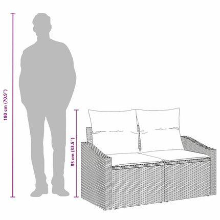 Havemøbelsofa med pude 123 x 62 x 69 cm polyrattan