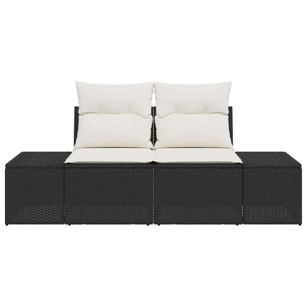 Havemøbelsofa med pude Sort 184 x 62 x 69 cm polyrattan