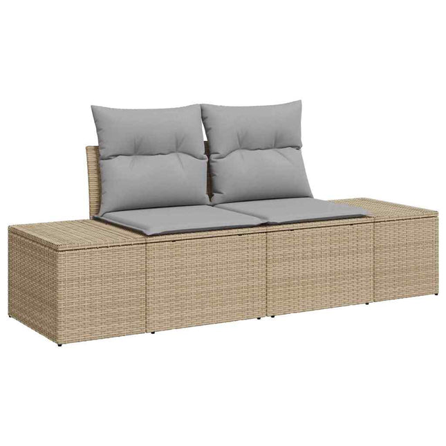 Havemøbelsofa med pude Beige 184 x 62 x 69 cm polyrattan