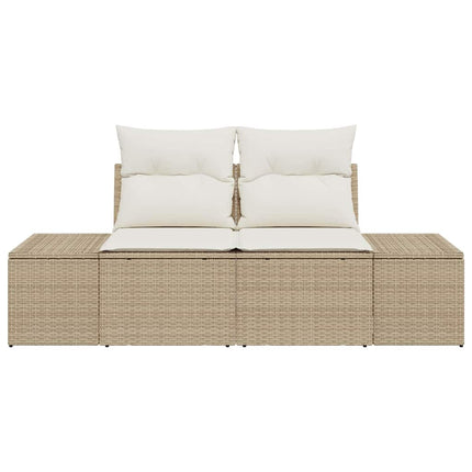 Havemøbelsofa med pude Beige 184 x 62 x 69 cm polyrattan