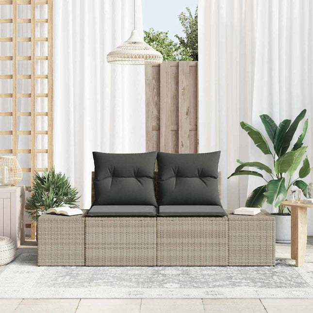 Havemøbelsofa med pude Grå 184 x 62 x 69 cm polyrattan