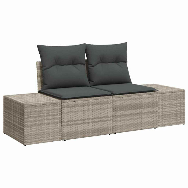 Havemøbelsofa med pude Grå 184 x 62 x 69 cm polyrattan