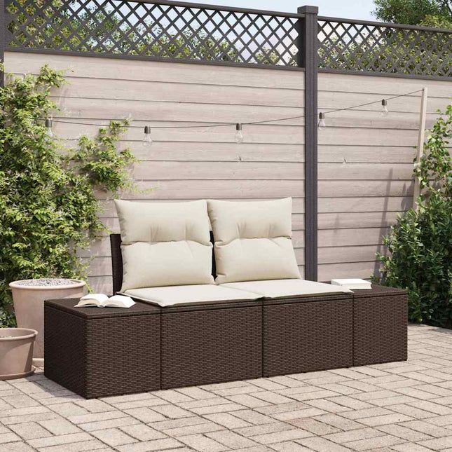 Havemøbelsofa med pude Brun 184 x 62 x 69 cm polyrattan