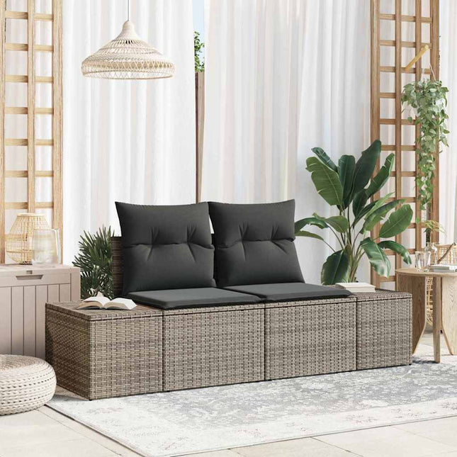 Havemøbelsofa med pude Grå 184 x 62 x 69 cm polyrattan